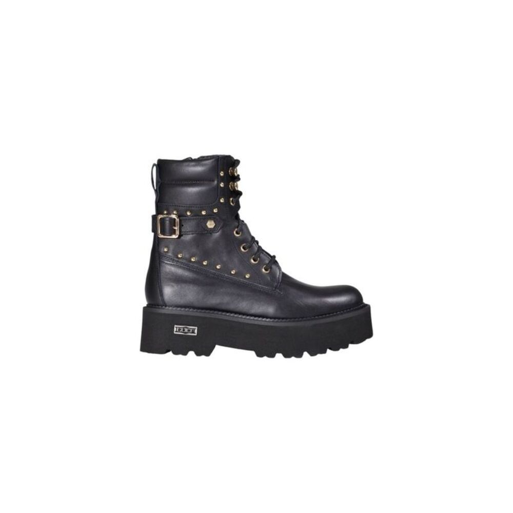 Cult Black Leather Lace-Up Women's Boots